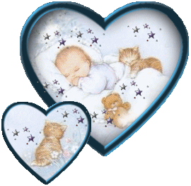 Gif animé coeur bébés